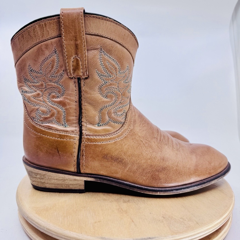 Dingo Willie Western Boots Womens 8 M Tan Leather Cowgirl Ankle Boots DI862